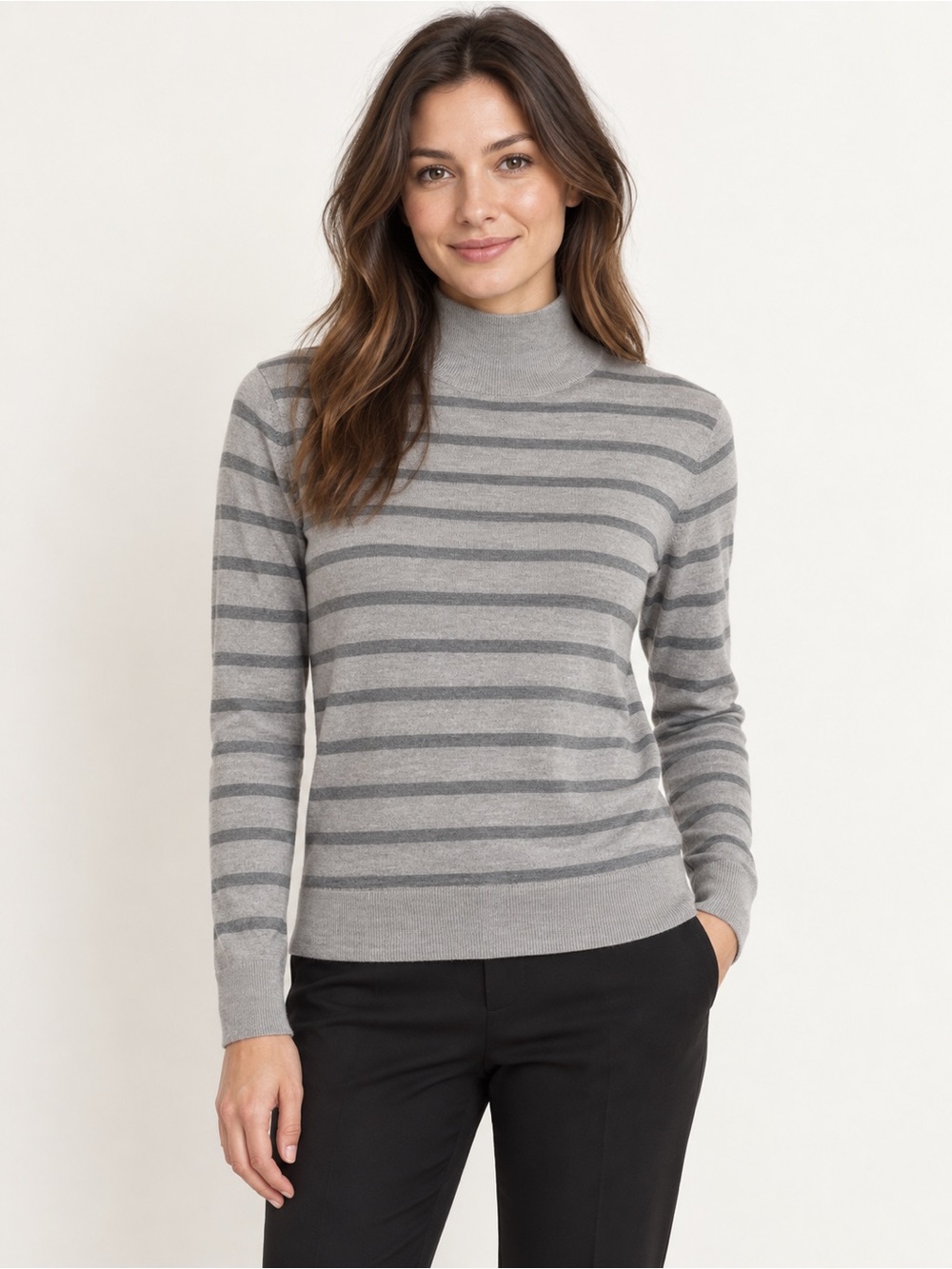 Banana Republic 100% Merino Wool Striped Turtleneck Sweater Women’s S